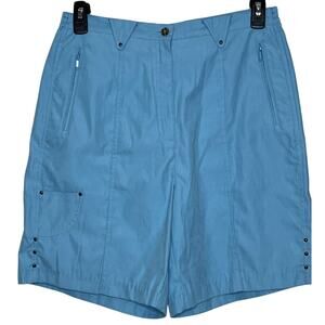 Jamie Sadock Plus Size 14‎ Blue Golf Shorts Zip Pockets